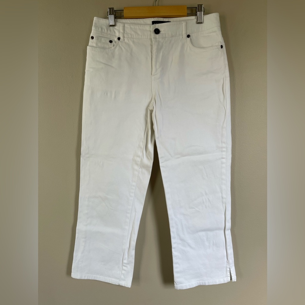 Contrast Jeans White Capri Jeans